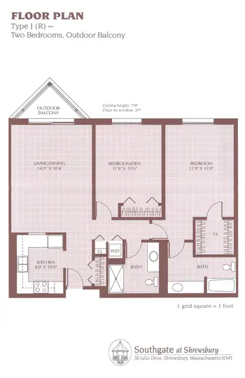 Floorplan of Southgate at Shrewsbury, Assisted Living, Nursing Home, Independent Living, CCRC, Shrewsbury, MA 12