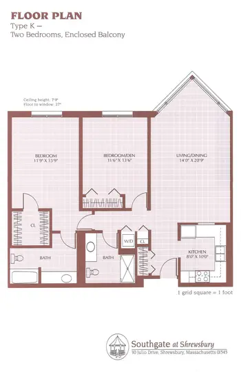 Floorplan of Southgate at Shrewsbury, Assisted Living, Nursing Home, Independent Living, CCRC, Shrewsbury, MA 13