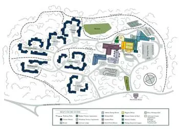 Campus Map of Carleton Willard Village, Assisted Living, Nursing Home, Independent Living, CCRC, Bedford, MA 1