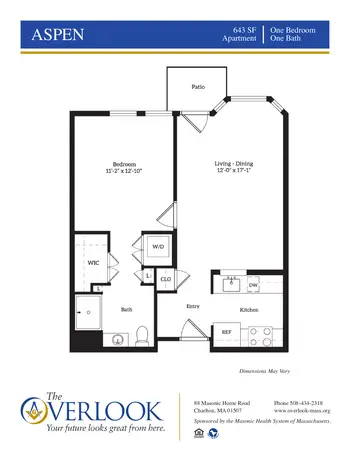 Floorplan of The Overlook, Assisted Living, Nursing Home, Independent Living, CCRC, Charlton, MA 4