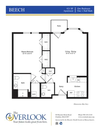 Floorplan of The Overlook, Assisted Living, Nursing Home, Independent Living, CCRC, Charlton, MA 7