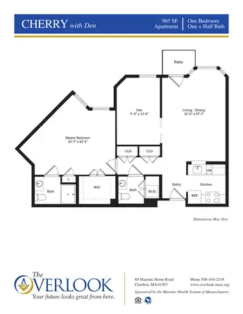 Floorplan of The Overlook, Assisted Living, Nursing Home, Independent Living, CCRC, Charlton, MA 10