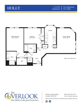 Floorplan of The Overlook, Assisted Living, Nursing Home, Independent Living, CCRC, Charlton, MA 16