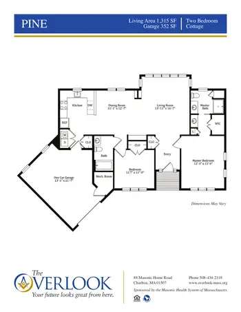 Floorplan of The Overlook, Assisted Living, Nursing Home, Independent Living, CCRC, Charlton, MA 19