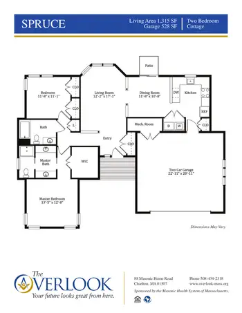 Floorplan of The Overlook, Assisted Living, Nursing Home, Independent Living, CCRC, Charlton, MA 20