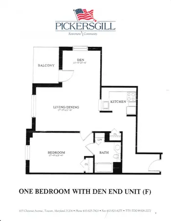Floorplan of Pickersgill Retirement, Assisted Living, Nursing Home, Independent Living, CCRC, Towson, MD 18