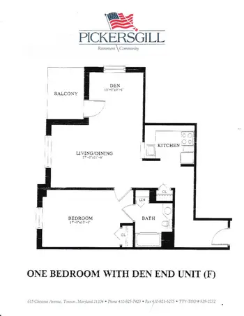 Floorplan of Pickersgill Retirement, Assisted Living, Nursing Home, Independent Living, CCRC, Towson, MD 19