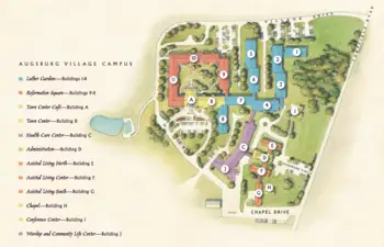 Campus Map of Augsburg Village, Assisted Living, Nursing Home, Independent Living, CCRC, Baltimore, MD 1