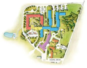 Campus Map of Augsburg Village, Assisted Living, Nursing Home, Independent Living, CCRC, Baltimore, MD 2