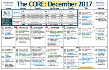 Activity Calendar of Baywoods, Assisted Living, Nursing Home, Independent Living, CCRC, Annapolis, MD 1