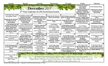 Activity Calendar of Brooke Grove Retirement Village, Assisted Living, Nursing Home, Independent Living, CCRC, Sandy Spring, MD 2