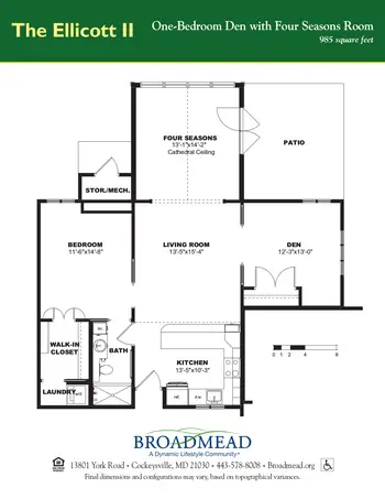 Floorplan of Broadmead, Assisted Living, Nursing Home, Independent Living, CCRC, Cockeysville, MD 10