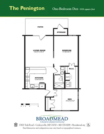 Floorplan of Broadmead, Assisted Living, Nursing Home, Independent Living, CCRC, Cockeysville, MD 11