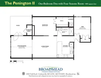 Floorplan of Broadmead, Assisted Living, Nursing Home, Independent Living, CCRC, Cockeysville, MD 12