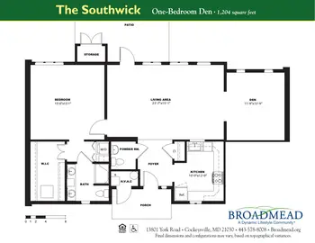 Floorplan of Broadmead, Assisted Living, Nursing Home, Independent Living, CCRC, Cockeysville, MD 13