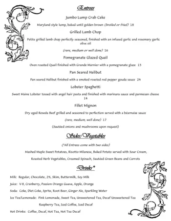 Dining menu of Broadmead, Assisted Living, Nursing Home, Independent Living, CCRC, Cockeysville, MD 2