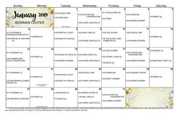 Activity Calendar of Fahrney Keedy, Assisted Living, Nursing Home, Independent Living, CCRC, Boonsboro, MD 2