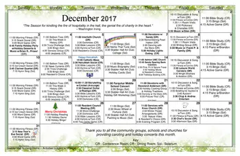 Activity Calendar of Friends House Retirement Community, Assisted Living, Nursing Home, Independent Living, CCRC, Sandy Spring, MD 2