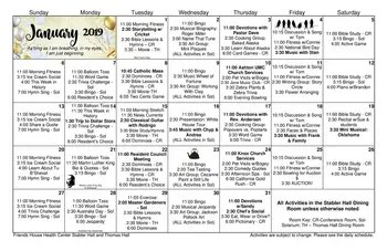 Activity Calendar of Friends House Retirement Community, Assisted Living, Nursing Home, Independent Living, CCRC, Sandy Spring, MD 3