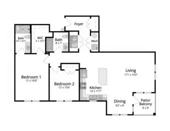 Floorplan of Friends House Retirement Community, Assisted Living, Nursing Home, Independent Living, CCRC, Sandy Spring, MD 8
