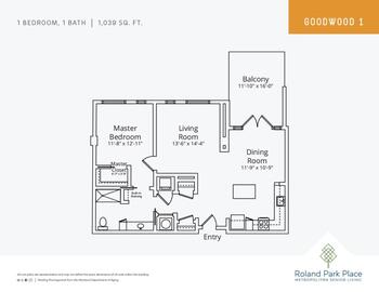 Floorplan of Roland Park Place, Assisted Living, Nursing Home, Independent Living, CCRC, Baltimore, MD 12