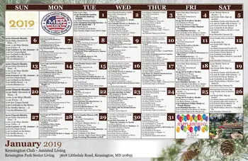 Activity Calendar of Kensington Park Senior Living, Assisted Living, Nursing Home, Independent Living, CCRC, Kensington, MD 9