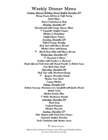 Dining menu of Edenwald, Assisted Living, Nursing Home, Independent Living, CCRC, Towson, MD 1