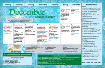 Activity Calendar of Edenwald, Assisted Living, Nursing Home, Independent Living, CCRC, Towson, MD 1