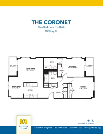Floorplan of Vantage House, Assisted Living, Nursing Home, Independent Living, CCRC, Columbia, MD 3