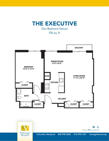 Floorplan of Vantage House, Assisted Living, Nursing Home, Independent Living, CCRC, Columbia, MD 4