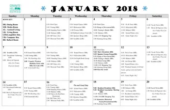 Activity Calendar of Granite Hill Estates, Assisted Living, Nursing Home, Independent Living, CCRC, Hallowell, ME 3