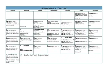 Activity Calendar of Quarry Hill, Assisted Living, Nursing Home, Independent Living, CCRC, Camden, ME 1
