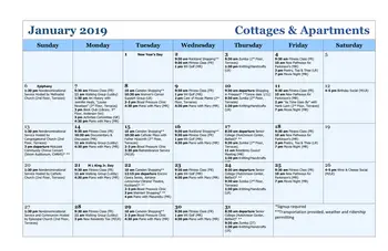 Activity Calendar of Quarry Hill, Assisted Living, Nursing Home, Independent Living, CCRC, Camden, ME 5