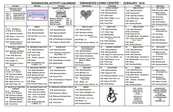 Activity Calendar of Woodhaven Retirement Community, Assisted Living, Nursing Home, Independent Living, CCRC, Livonia, MI 7
