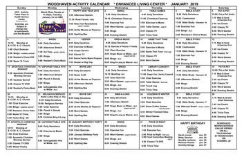 Activity Calendar of Woodhaven Retirement Community, Assisted Living, Nursing Home, Independent Living, CCRC, Livonia, MI 9