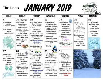 Activity Calendar of Canterbury on the Lake, Assisted Living, Nursing Home, Independent Living, CCRC, Waterford, MI 10