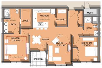 Floorplan of Clark Retirement Community, Assisted Living, Nursing Home, Independent Living, CCRC, Grand Rapids, MI 3