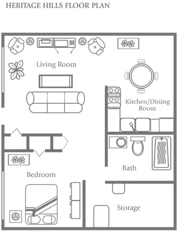 Floorplan of Heritage Community, Assisted Living, Nursing Home, Independent Living, CCRC, Kalamazoo, MI 1