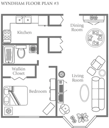Floorplan of Heritage Community, Assisted Living, Nursing Home, Independent Living, CCRC, Kalamazoo, MI 5
