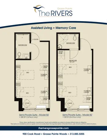 Floorplan of The Rivers Grosse Pointe, Assisted Living, Nursing Home, Independent Living, CCRC, Grosse Pointe Woods, MI 2
