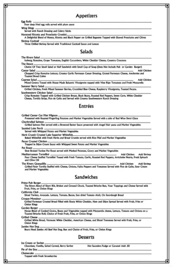 Dining menu of The Rivers Grosse Pointe, Assisted Living, Nursing Home, Independent Living, CCRC, Grosse Pointe Woods, MI 2