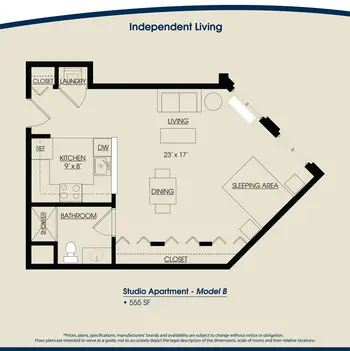Floorplan of The Rivers Grosse Pointe, Assisted Living, Nursing Home, Independent Living, CCRC, Grosse Pointe Woods, MI 9