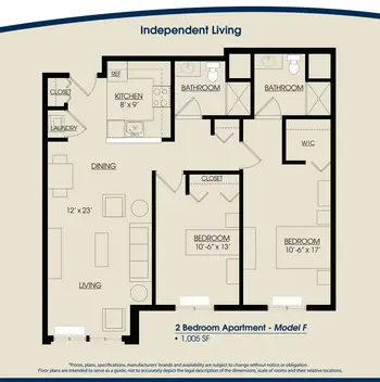Floorplan of The Rivers Grosse Pointe, Assisted Living, Nursing Home, Independent Living, CCRC, Grosse Pointe Woods, MI 15