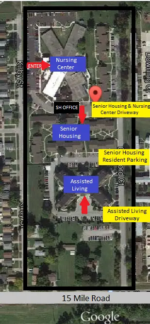 Campus Map of Church of Christ Care Center, Assisted Living, Nursing Home, Independent Living, CCRC, Clinton Township, MI 1