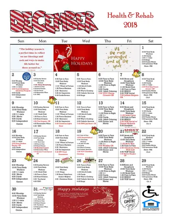 Activity Calendar of Vista Grande Villa, Assisted Living, Nursing Home, Independent Living, CCRC, Jackson, MI 1