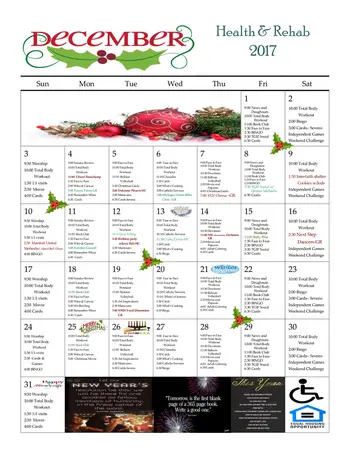 Activity Calendar of Vista Grande Villa, Assisted Living, Nursing Home, Independent Living, CCRC, Jackson, MI 2
