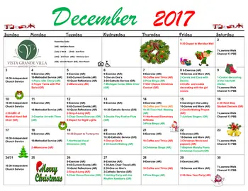 Activity Calendar of Vista Grande Villa, Assisted Living, Nursing Home, Independent Living, CCRC, Jackson, MI 5