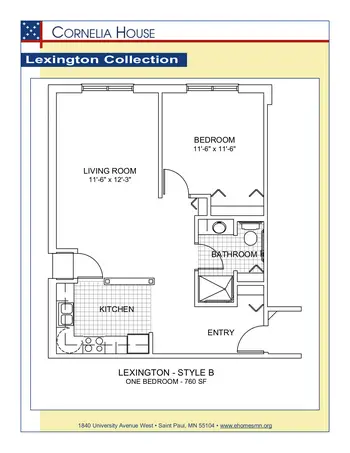 Floorplan of Episcopal Homes, Assisted Living, Nursing Home, Independent Living, CCRC, Saint Paul, MN 10