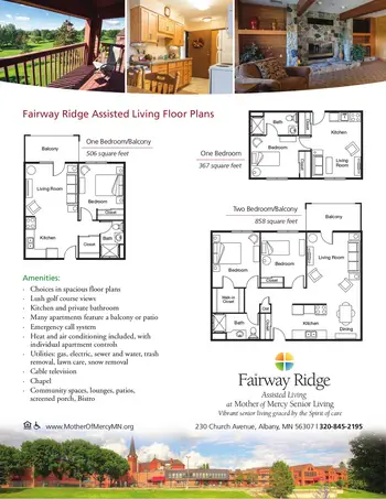Floorplan of Mother of Mercy Campus of Care, Assisted Living, Nursing Home, Independent Living, CCRC, Albany, MN 1