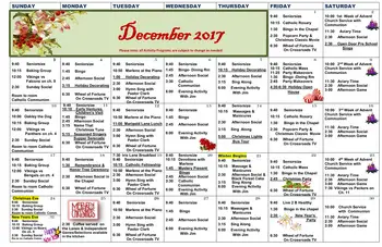 Activity Calendar of Three Links, Assisted Living, Nursing Home, Independent Living, CCRC, Northfield, MN 1